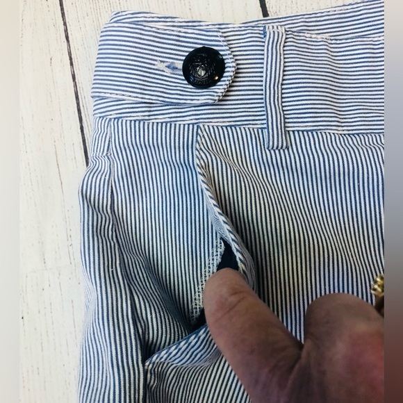 Nautical Striped Seersucker Chino Shorts by Express - Picture 8 of 11